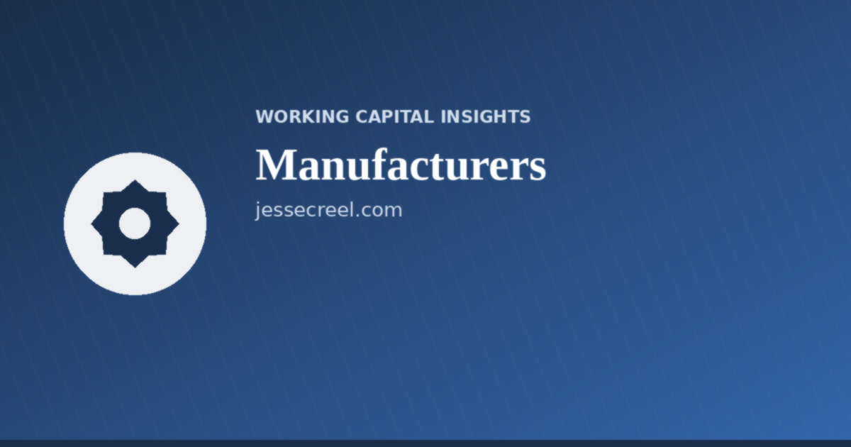 Working capital and cash flow illustration for manufacturers