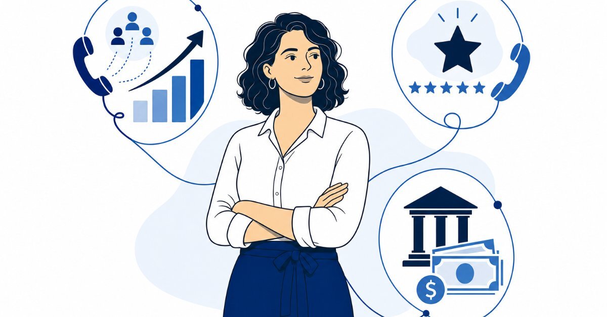 Small business owner balancing sales, reputation management, and working capital growth strategies.
