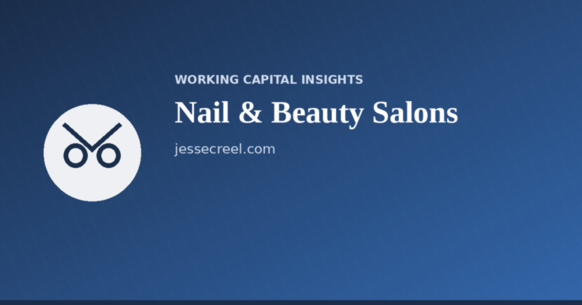 Working capital and cash flow illustration for nail and beauty salons